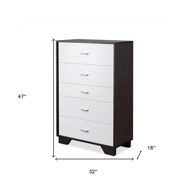 32' X 16' X 47' White And Espresso Particle Board Chest