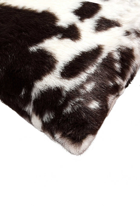 12" x 20" x 5" Brownsville Chocolate And White Faux Fur - Pillow