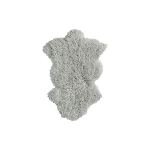 24" x 36" x 1.5" Sage Gray Sheepskin Faux Fur Single - Area Rug