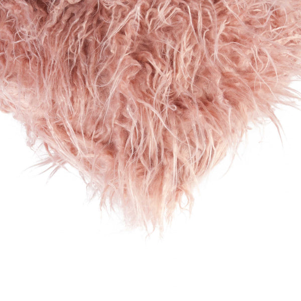 12" x 20" x 5" Dusty Rose Sheepskin Faux Fur - Pillow