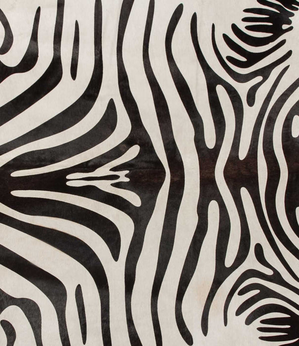 6' x 7' Zebra Stripe Black and White Natural Cowhide Area Rug