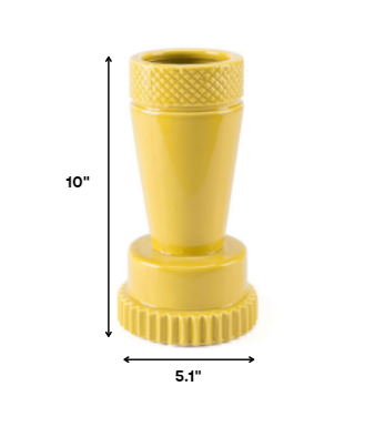 5.1" X 5.1" X 10" Small Decorative Yellow Vase