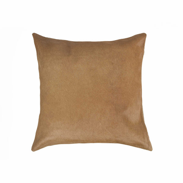 18" x 18" x 5" Tan Cowhide  Pillow