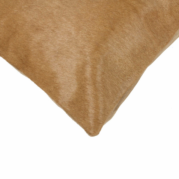 18" x 18" x 5" Tan Cowhide  Pillow