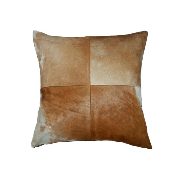 18" x 18" x 5" Brown And White Quattro  Pillow