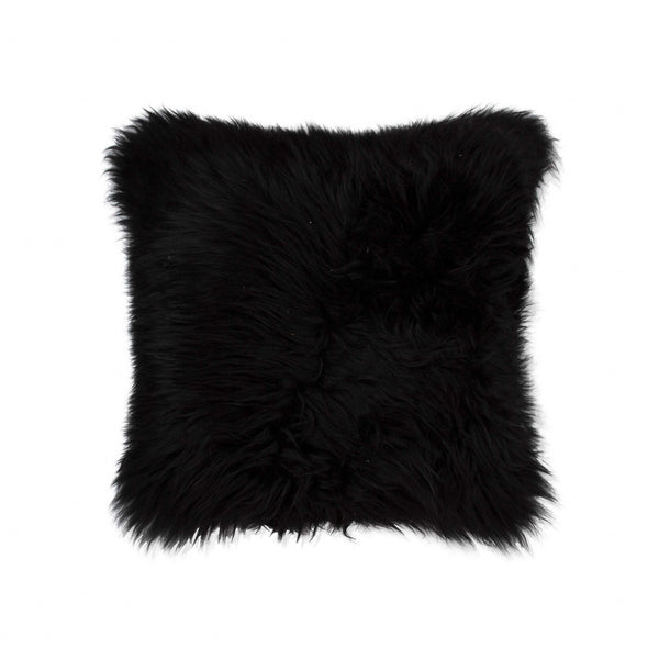 18" x 18" Black Sheepskin Pillow