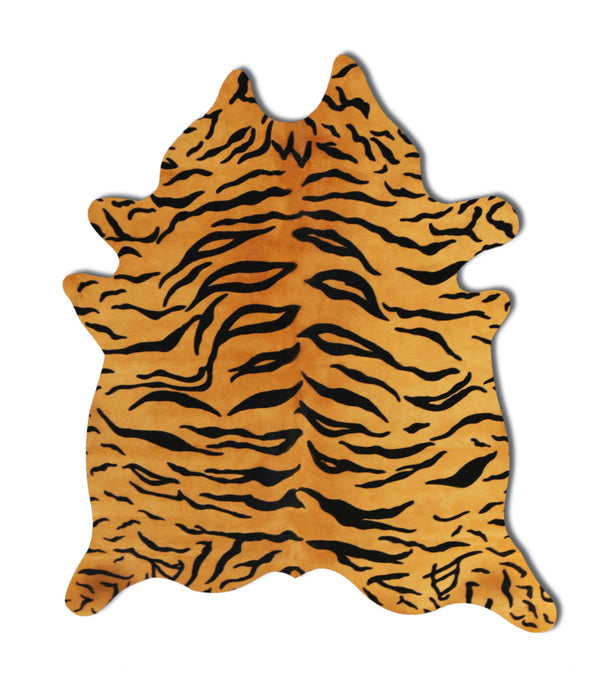 72" x 84" Tiger Chocolate On Natural Cowhide - Rug