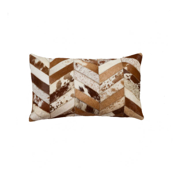 12" x 20" x 5" Brown And Natural  Pillow