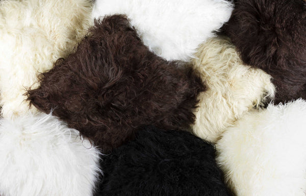 12" x 20" Black Sheepskin Pillow