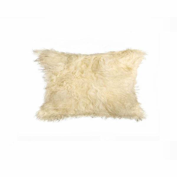 12" x 20" x 5" Natural Sheepskin  Pillow