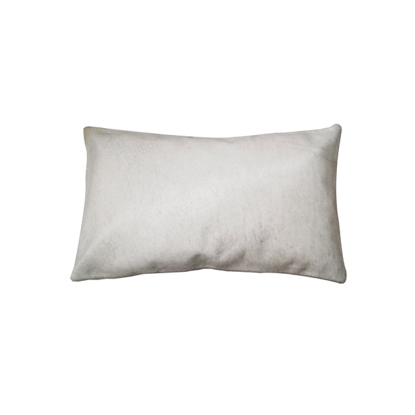 12" x 20" Off White Cowhide Pillow