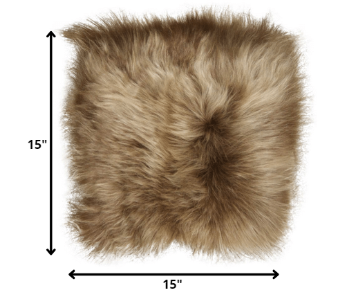 15" x 15" x 2" Fox Sheepskin Square - Chair Pad