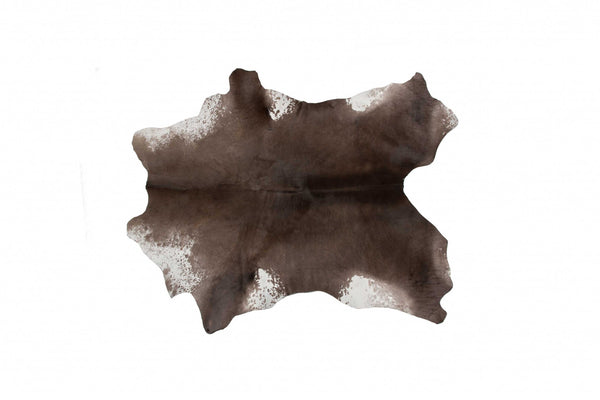 2" x 3" Taupe And White Calfskin - Area Rug