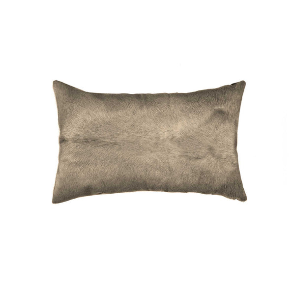 12" x 20" x 5" Taupe Cowhide  Pillow