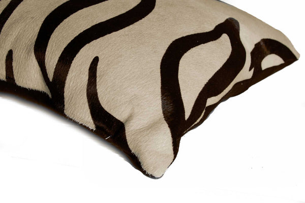 12" x 20" x 5" Natural Cowhide  Pillow