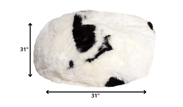 31" x 31" x 31" Spotted Short-Hair Sheepskin Bean Bag