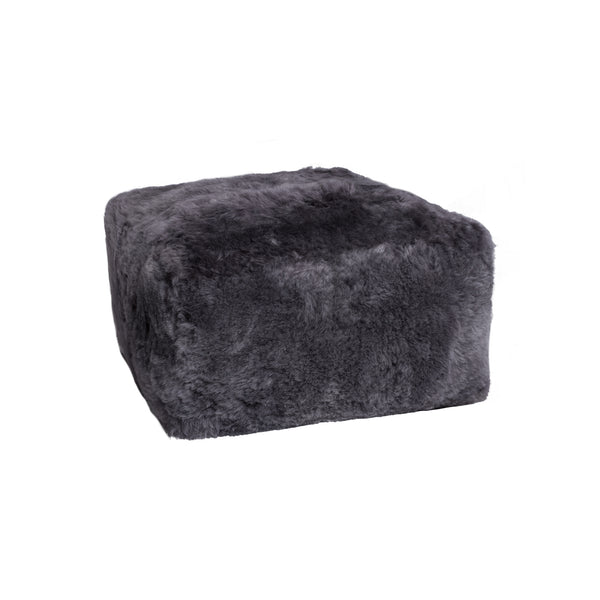 24" x 24" x 12" Brisa Short-Hair Sheepskin Cube Pouf