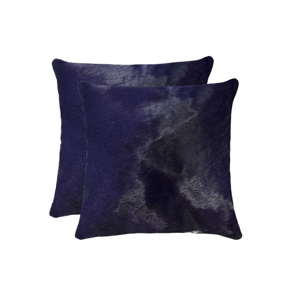 18" x 18" x 5" Navy Cowhide  Pillow 2 Pack