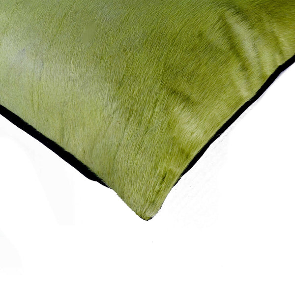 12" x 20" x 5" Lime Cowhide  Pillow 2 Pack