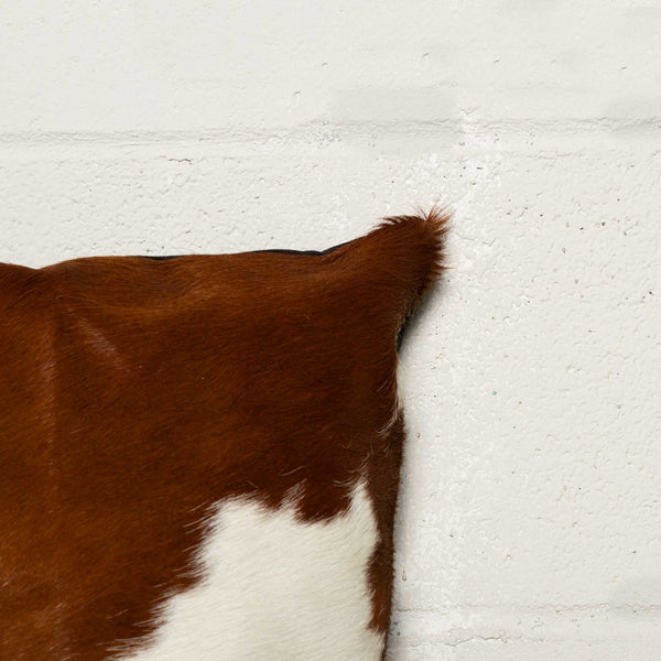 18" x 18" x 5" Brown And White Cowhide  Pillow 2 Pack