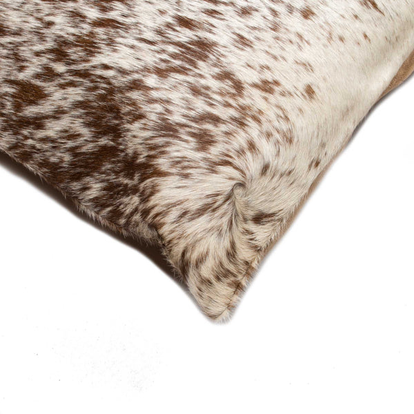 18" x 18" x 5" Salt And Pepper Chocolate And White Cowhide  Pillow 2 Pack