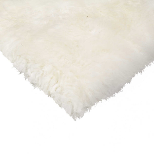 White Natural Sheepskin Chair Seat Cover