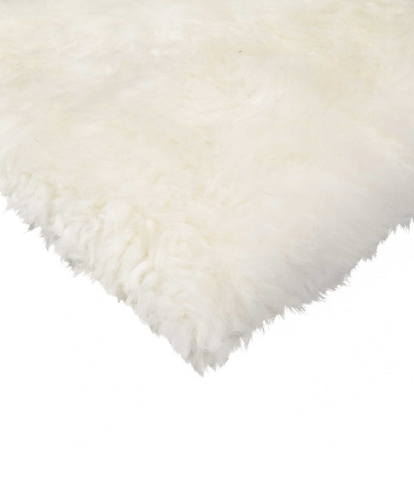 White Natural Sheepskin Chair Seat Cover