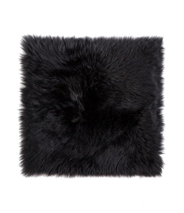 Black Natural Sheepskin Chair Seat Cover