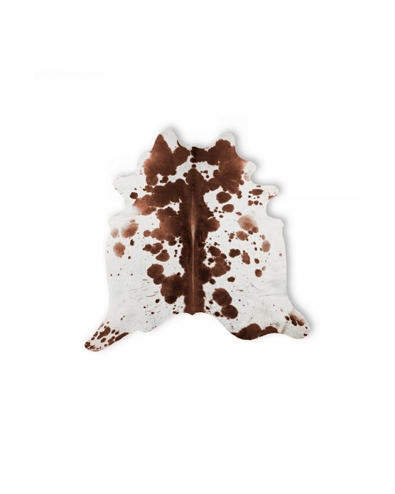 Brown and White Spotted Natural Cowhide Area Rug