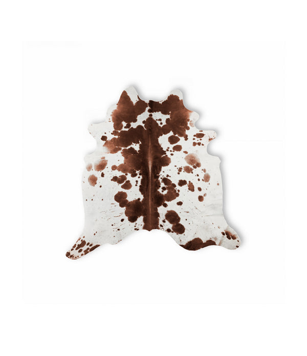 Brown and White Spotted Natural Cowhide Area Rug