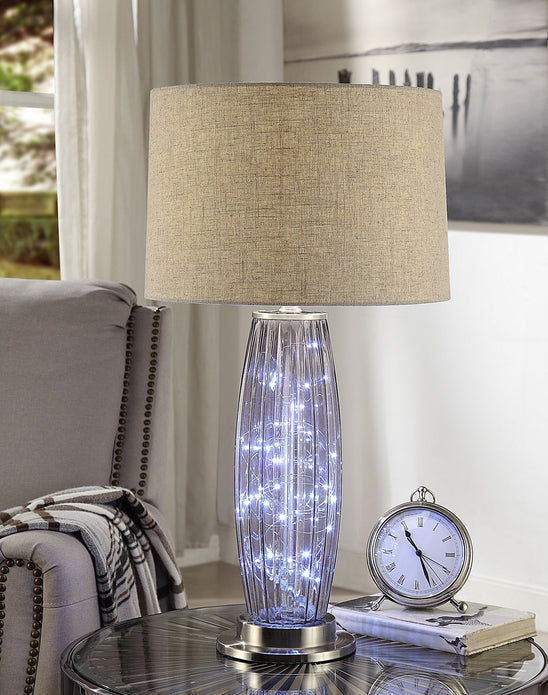 15' X 15' X 28' Sand Nickel Metal Table Lamp