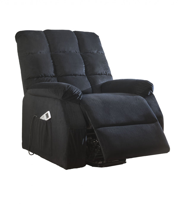 34' X 37' X 41' Black Velvet Recliner With Power Lift And Massage