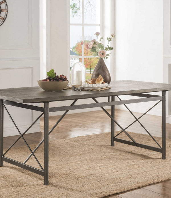 76' X 36' X 30' Gray Oak And Sandy Gray Dining Table