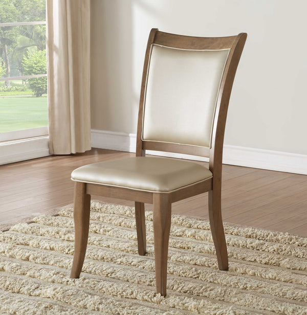 23' X 19' X 40' 2pc Beige Leatherette And Gray Oak Side Chair