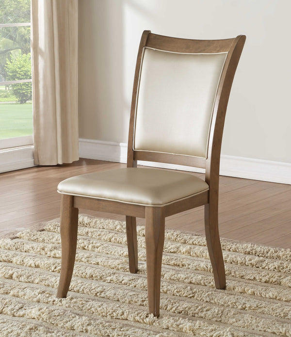 23' X 19' X 40' 2pc Beige Leatherette And Gray Oak Side Chair