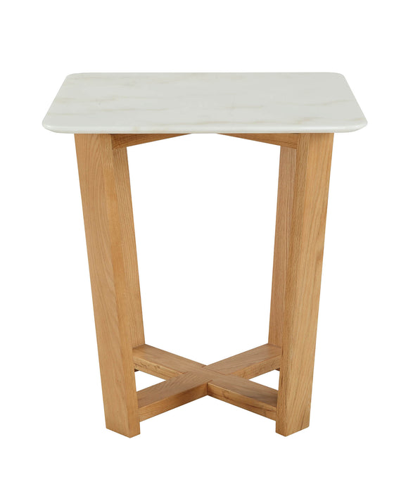 Marble Top Solid Wood Side Table