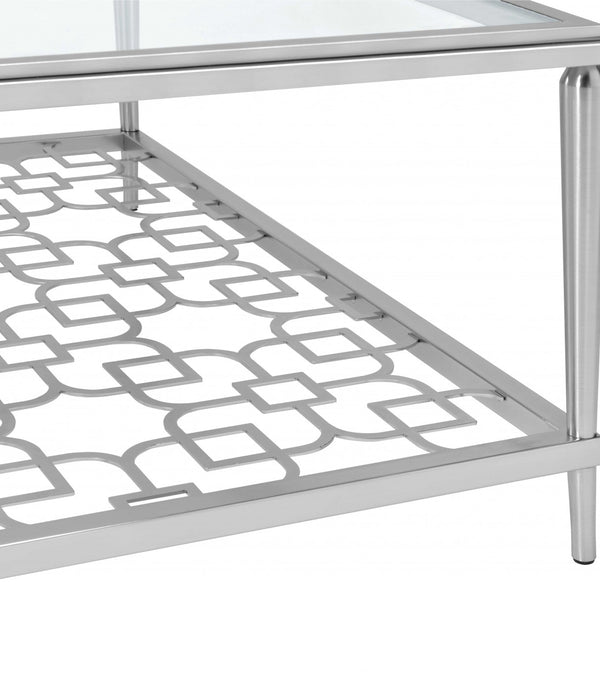 40' X 40' X 18' Nickel  Clear Glass Coffee Table