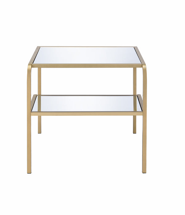 28' X 24' X 23' Gold And Clear Glass End Table