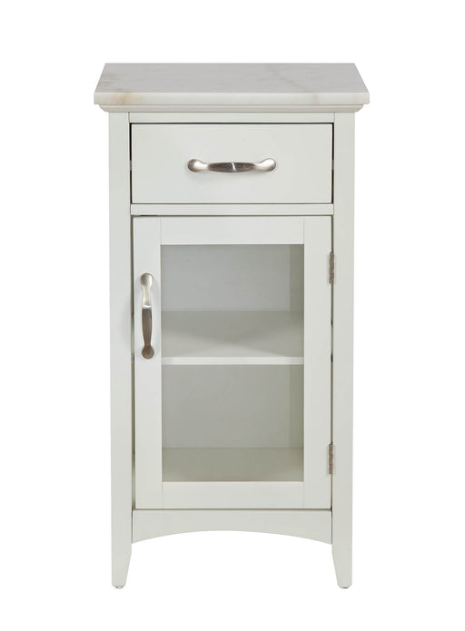 Compact Stylish White Marble Top Cabinet