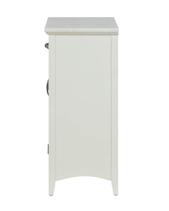 Compact Stylish White Marble Top Cabinet