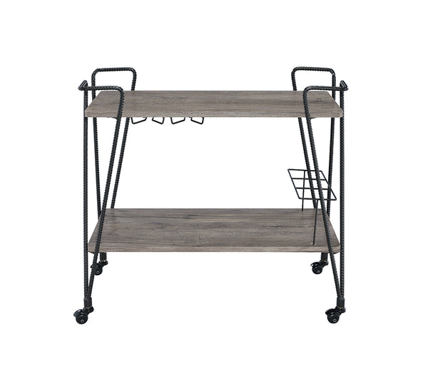 32' X 16' X 31' Black Metal Serving Cart