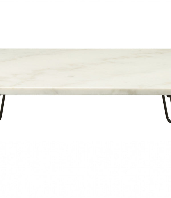 40' X 40' X 15' Real Marble And Black Coffee Table