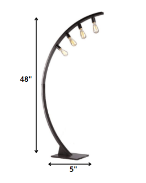 Robelim Antique Black Arch Floor Lamp with Edison Bulbs