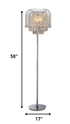 Xyrisse 4-light Crystal 58-inch Chrome Floor Lamp