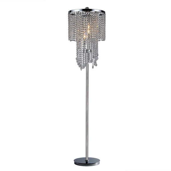 Chrome and Crystal Floor Lamp