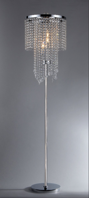 Chrome and Crystal Floor Lamp