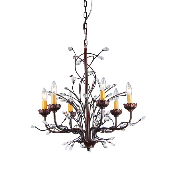 Kinsley Wonderland 6-light Crystal/ Bronze Chandelier