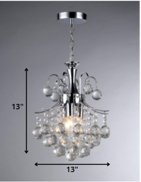 Cyan 3-light Crystal Chandelier