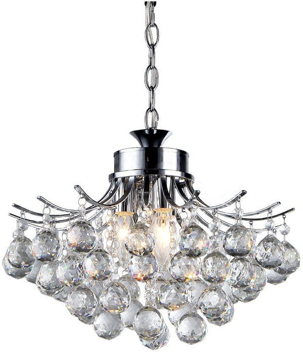 Roman Crystal 3-light Chrome Chandelier