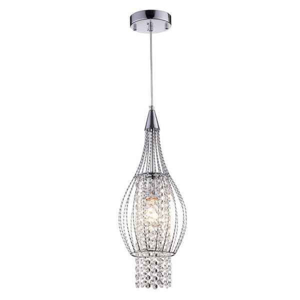 Xyza 1-light Crystal 7.5-inch Chrome-finish Chandelier